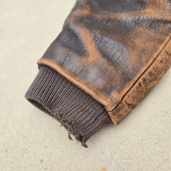 Vintage Leather Flight Bomber Jacket Lafayette Escadrille Squadron Sz 38 XL - Picture 13 of 16